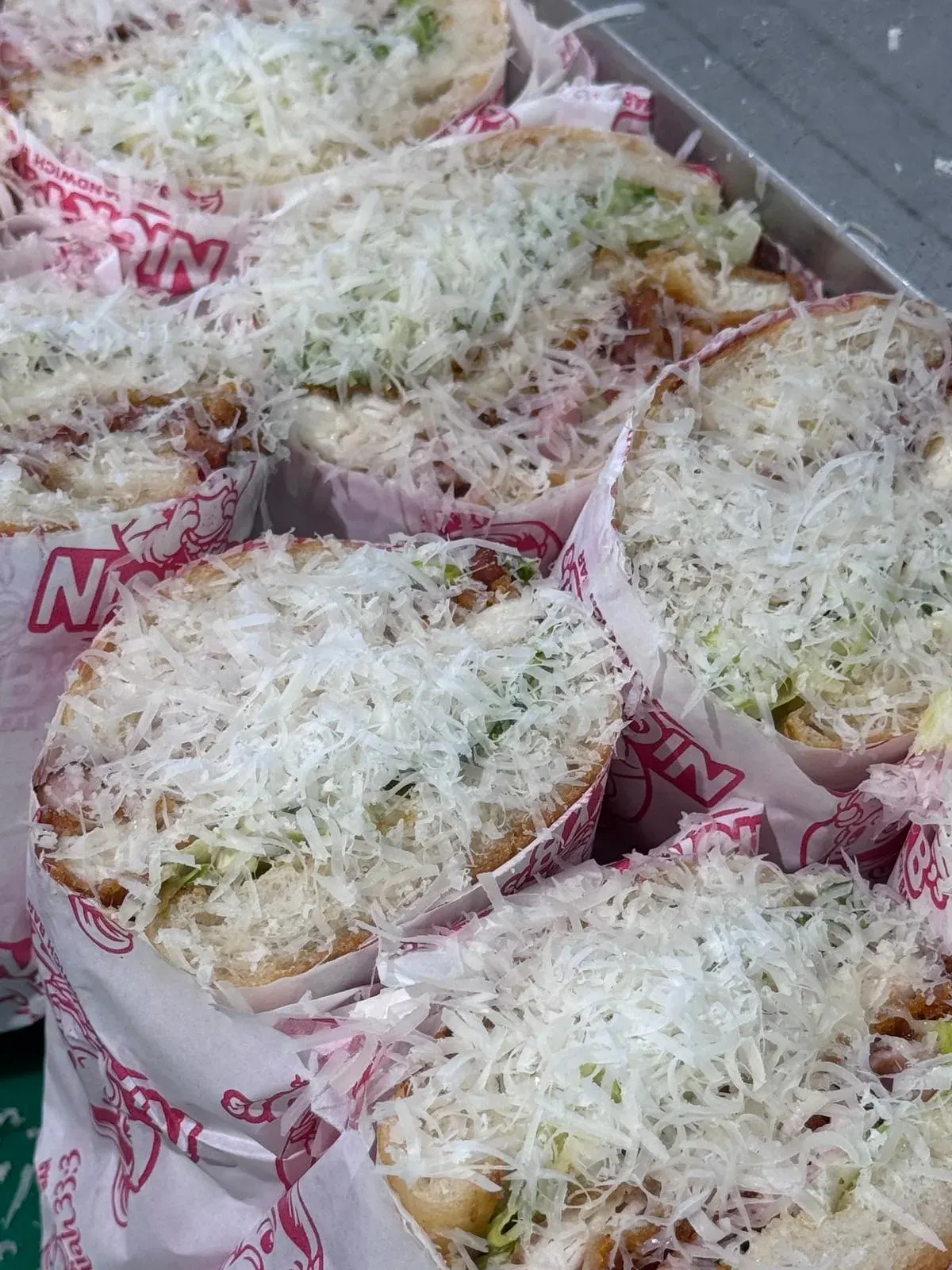 Parmesan caesar sandwiches
